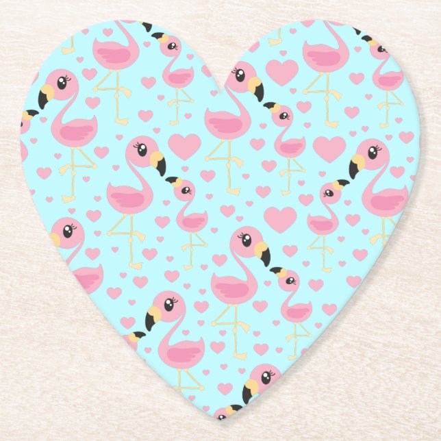 Posavasos De Papel Flamingo Baby Shower Cute Tropical (Anverso)