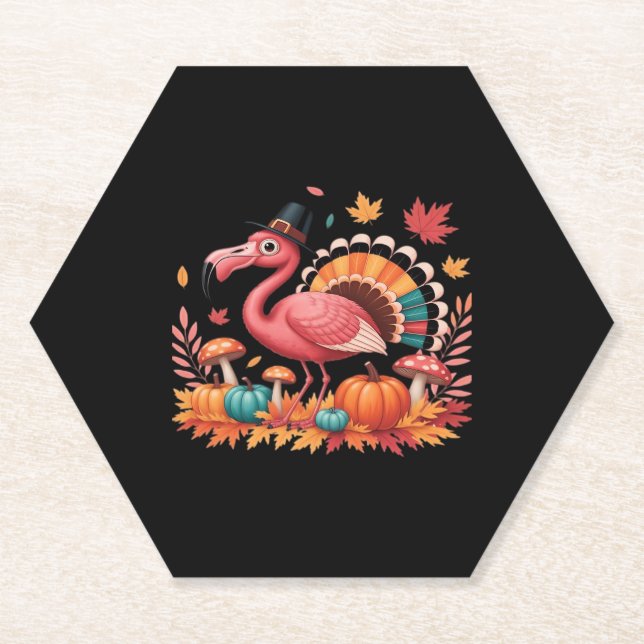 Posavasos De Papel Flamingo Turquía aguda flamenco Turquía caen de la (Anverso)
