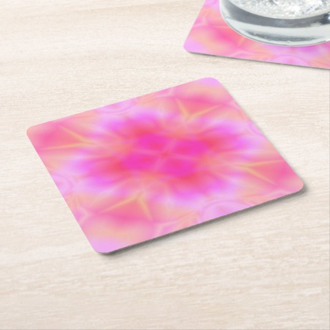 Posavasos De Papel Flare rosa (En perspectiva)