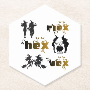 Posavasos De Papel Flex. Hex. Vex. Brujas con Positividad Corporal y 
