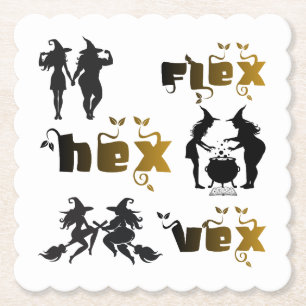 Posavasos De Papel Flex. Hex. Vex. Brujas con Positividad Corporal y 