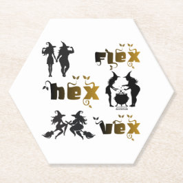 Posavasos De Papel Flex. Hex. Vex. Brujas con Positividad Corporal y 