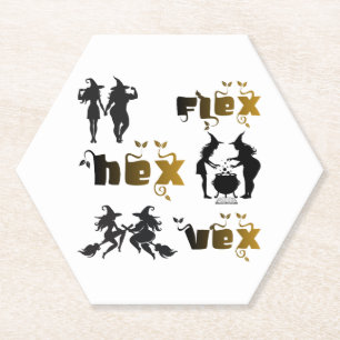 Posavasos De Papel Flex. Hex. Vex. Brujas con Positividad Corporal y 