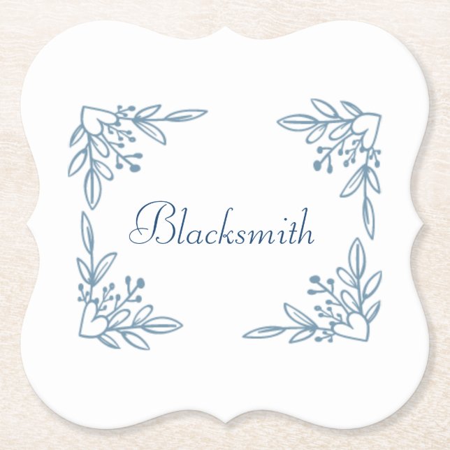 Posavasos De Papel Flor Apellidos Coasters (Anverso)
