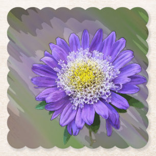 Posavasos De Papel flor azul violeta