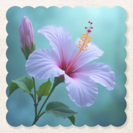 Posavasos De Papel Flor de hibiscus de Lavender: el sutil encanto de 