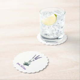 Posavasos De Papel Flor de lavanda veneciana personalizada