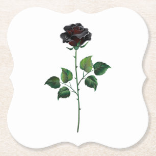 Posavasos De Papel Flor de rosa negra