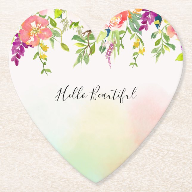 Posavasos De Papel Flor de tinte de rosa (Anverso)