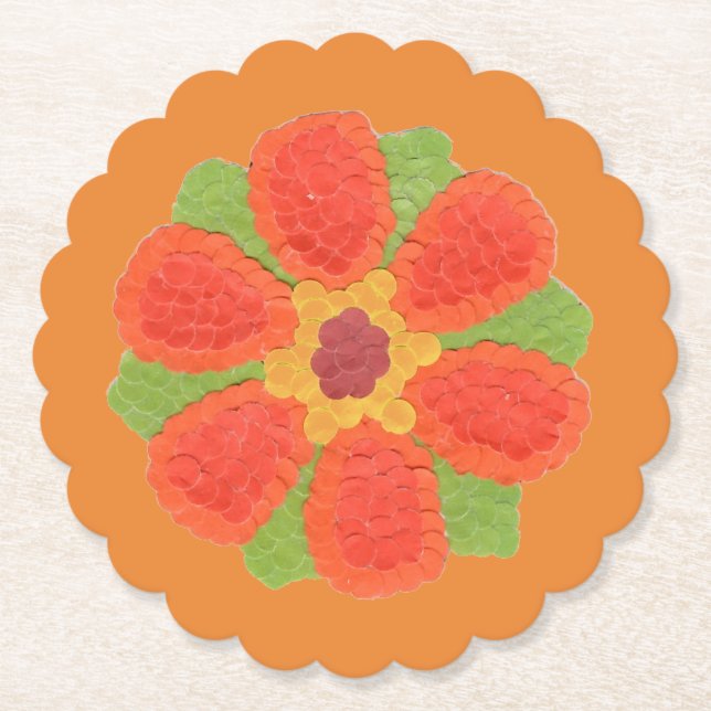 Posavasos De Papel Flor Dotty Scalloped (Anverso)