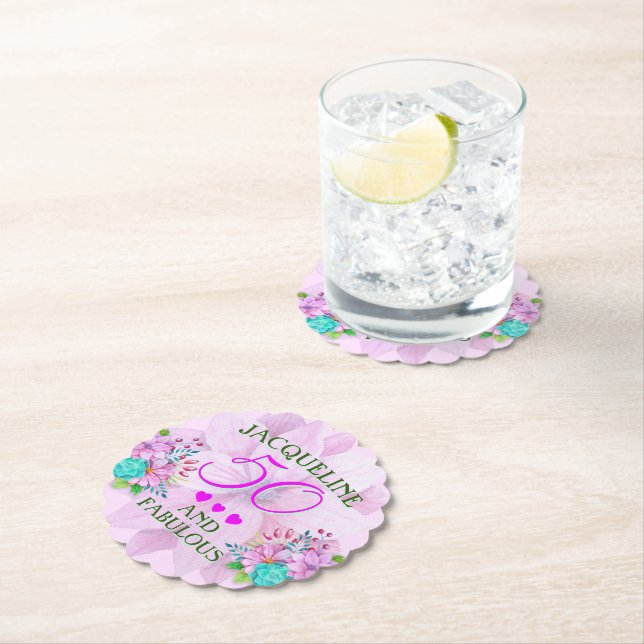 Posavasos De Papel Floral acuática 50 y fabulosa (In situ)