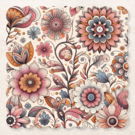 Posavasos de papel floral boho – Más formas