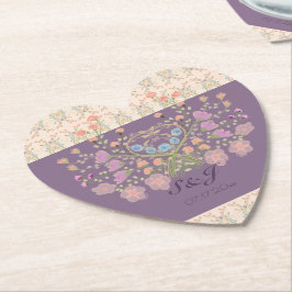 Posavasos De Papel Floral con ciruela