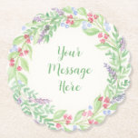 Posavasos De Papel Floral de color de agua pintada a mano<br><div class="desc">Estas cucharas de papel higiénico floral de color acuático pintadas a mano con un borde de vieiras feliz serían la adición perfecta a cualquier evento. Personaliza para una ocasión especial o como tarta de regalo de cumpleaños. Las galerías, pintadas con colores suaves y flores y hojas delicadas, son un nuevo...</div>