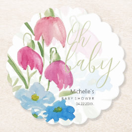 Posavasos De Papel Floral de manantial de color boho colorido