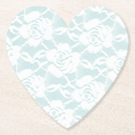 Posavasos De Papel Floral de Rosas de encaje blanco Mint