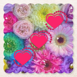 Posavasos De Papel Floral Delight Vieira Cuadrado Papel Residuo