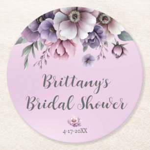Posavasos de papel floral lavanda para fiesta de s