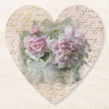 ** Floral Peony Love Heart Vintage Victorian AR23