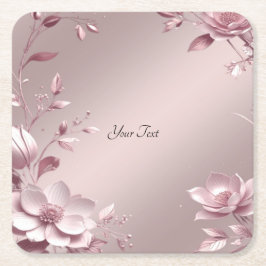 Posavasos de papel floral rosa delicado