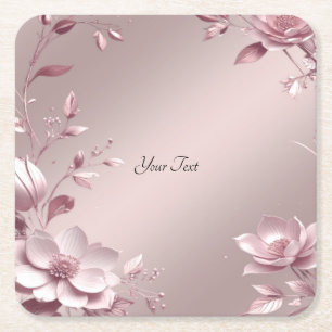Posavasos de papel floral rosa delicado