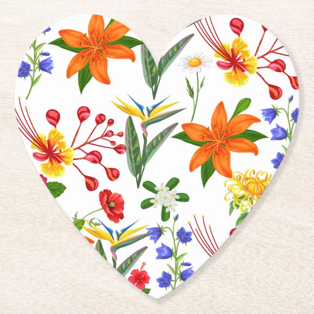 Posavasos De Papel Floral silvestre (Anverso)