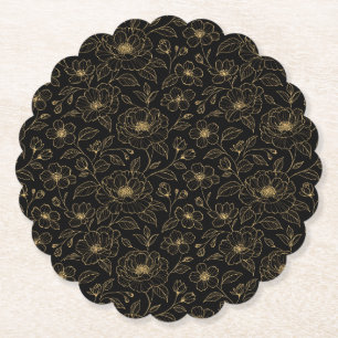 Posavasos De Papel Floral sin Costuras de Lujo Elegante