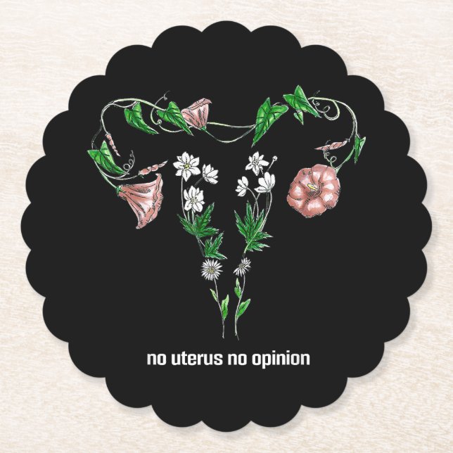 Posavasos De Papel Floral sin útero sin opinión sobre los derechos de (Anverso)