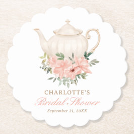 Posavasos De Papel Floral Tea Fiesta Bridal Shower