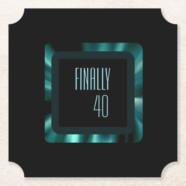 Posavasos De Papel Floral verde esmeralda moderna - acentos negros (Anverso)