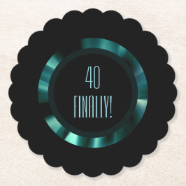 Posavasos De Papel Floral verde esmeralda moderna - papel de acento n