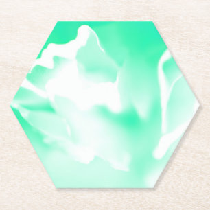 Posavasos de papel floral verde espuma de mar