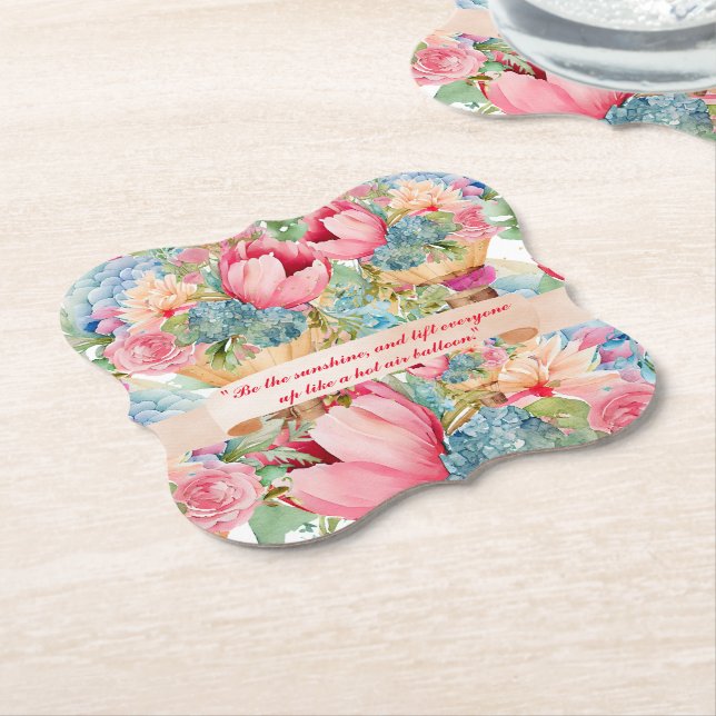 POSAVASOS DE PAPEL FLORALES (En perspectiva)