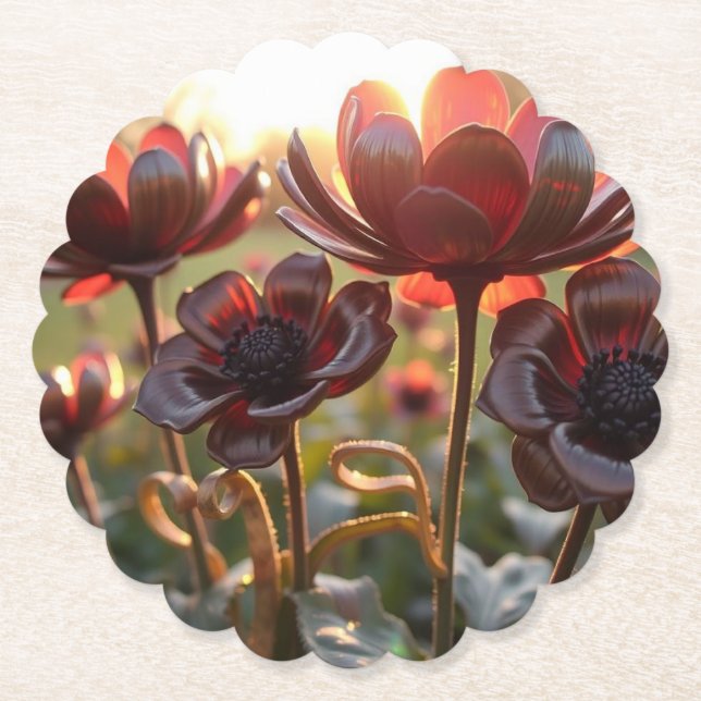 Posavasos De Papel flores (Anverso)