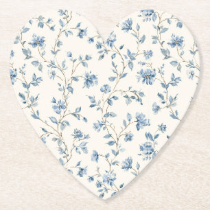 Posavasos De Papel Flores Azules Bonitas de Crema