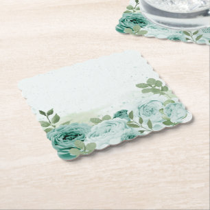 Posavasos De Papel flores azules románticas