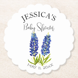 Posavasos De Papel Flores Bluebonnets Texas Baby Shower Niña