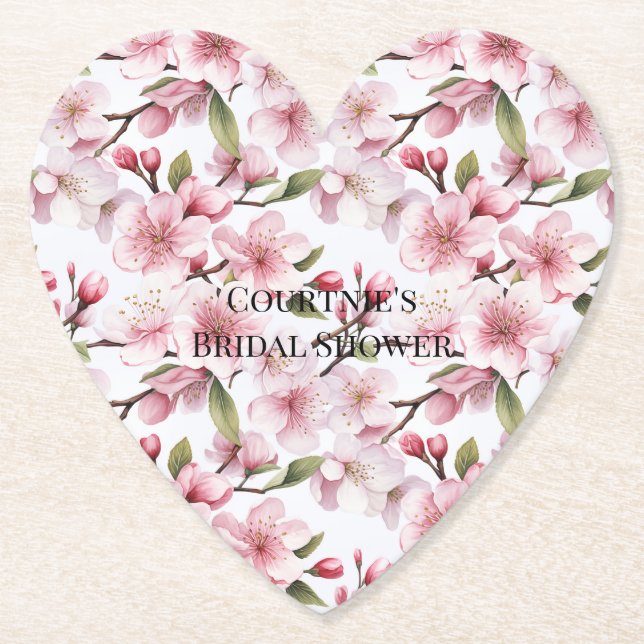 Posavasos De Papel Flores de cerezo rosadas hermosas para despedida d (Anverso)