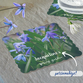 Posavasos De Papel Flores de cilla azul en el jardín de primavera