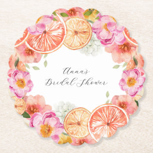 Posavasos De Papel Flores de cítricos rosas