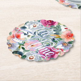 Posavasos De Papel Flores de la hora del té