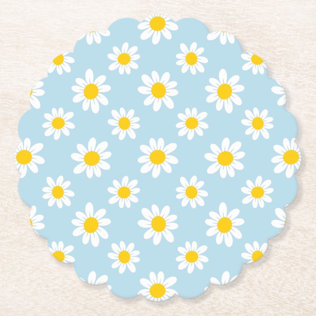 Posavasos De Papel Flores de margarita (Anverso)
