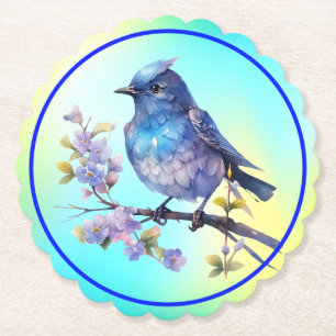 Posavasos De Papel Flores de pájaro hada Clipart acuarela-73611