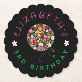 Posavasos De Papel Flores de primavera coloridas y caprichosas Fiesta