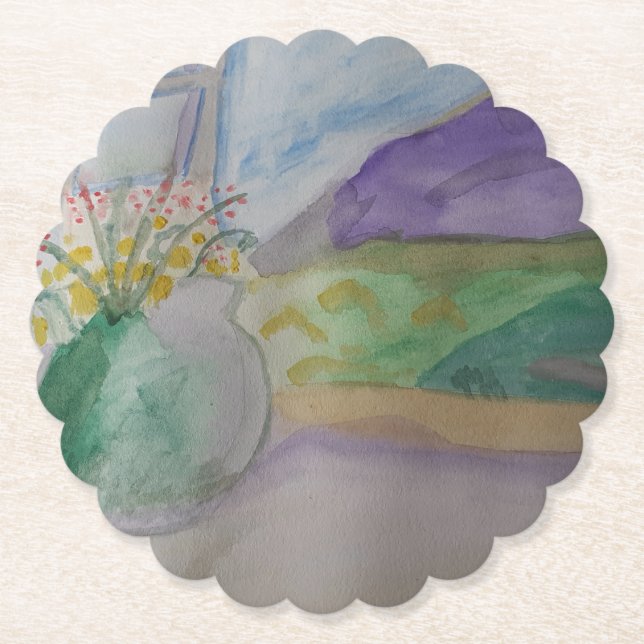 Posavasos De Papel Flores En El Viento (Anverso)