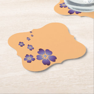 Posavasos De Papel Flores moradas