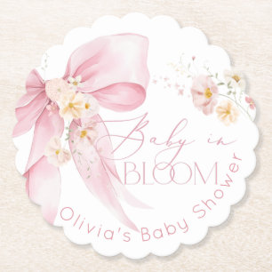 Posavasos De Papel Flores salvajes de la Primavera de Bow rosada Bebé