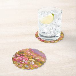 Posavasos De Papel Flores salvajes rosas Lavanda amarilla 2025