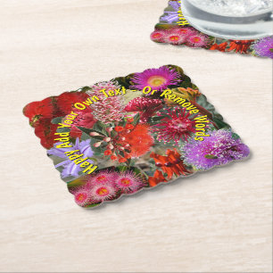 Posavasos De Papel Flores Silvestres Nativas Australianas Cuadrado Es