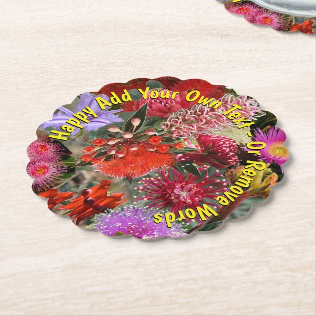 Posavasos De Papel Flores Silvestres Nativas Australianas Redondas Es (En perspectiva)